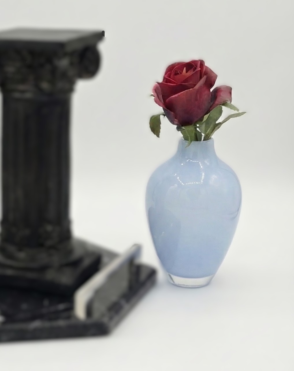 White Blue-ish Polish Vase